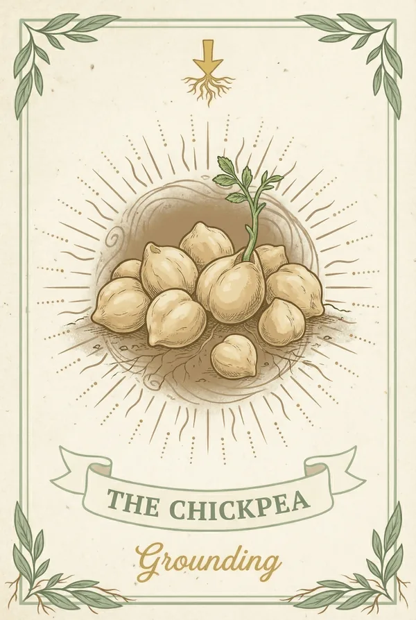 The Chickpea tarot card, for grounding